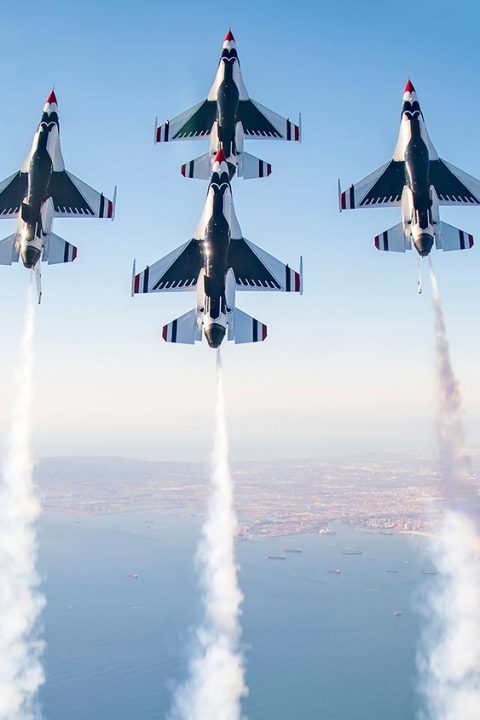 Flying Falcons with the Thunderbirds